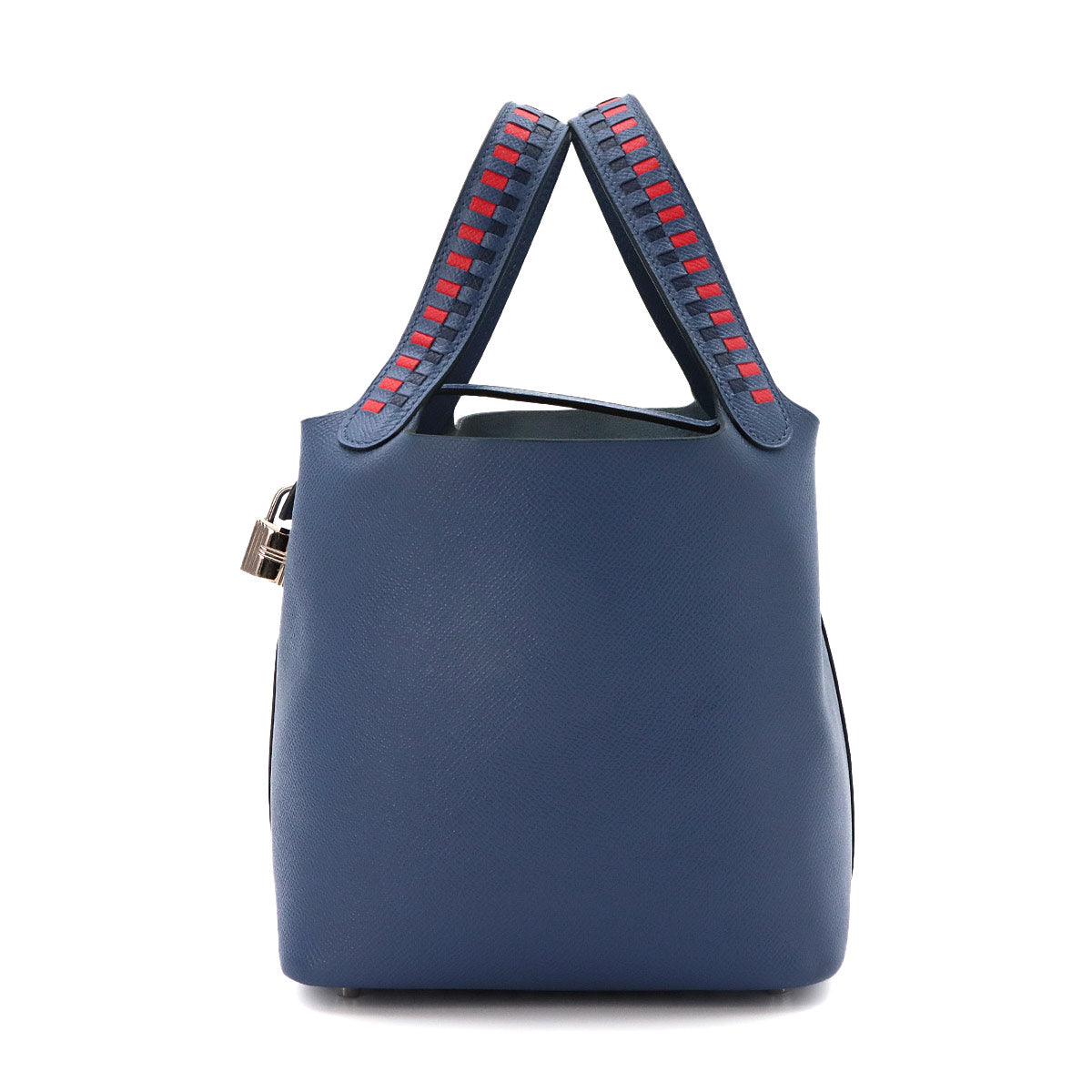 Picotin Lock PM Tressage Hand Bag Epsom Bleu Brighton Capucine