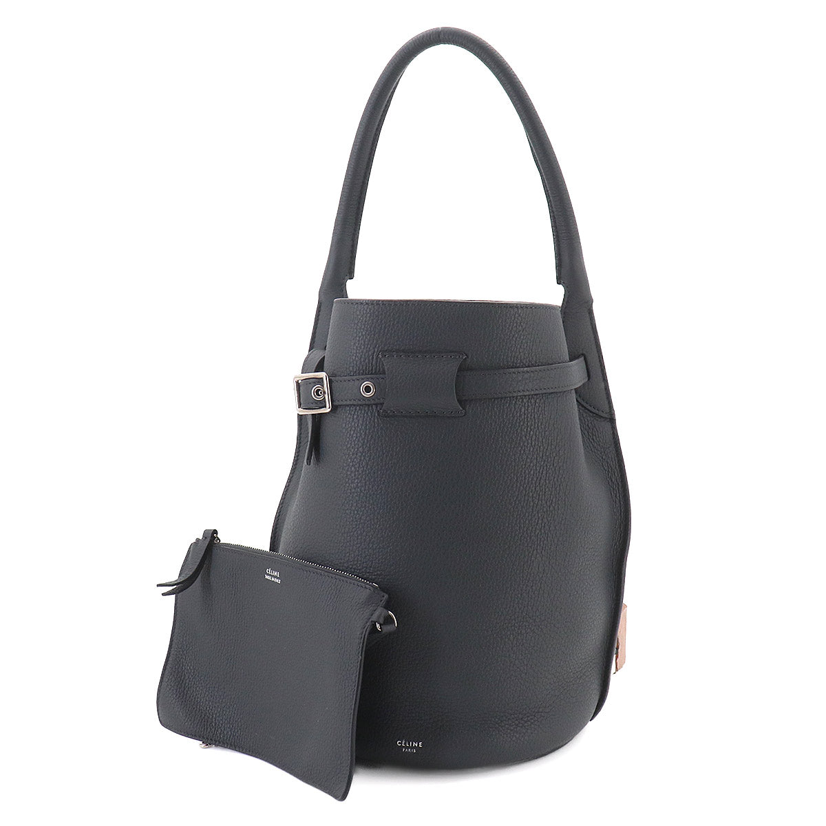 Big Bag Nano Bucket Hand Bag Leather Gray