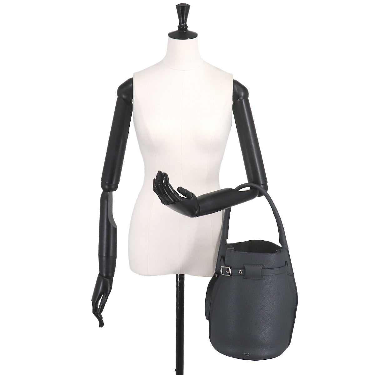 Big Bag Nano Bucket Hand Bag Leather Gray