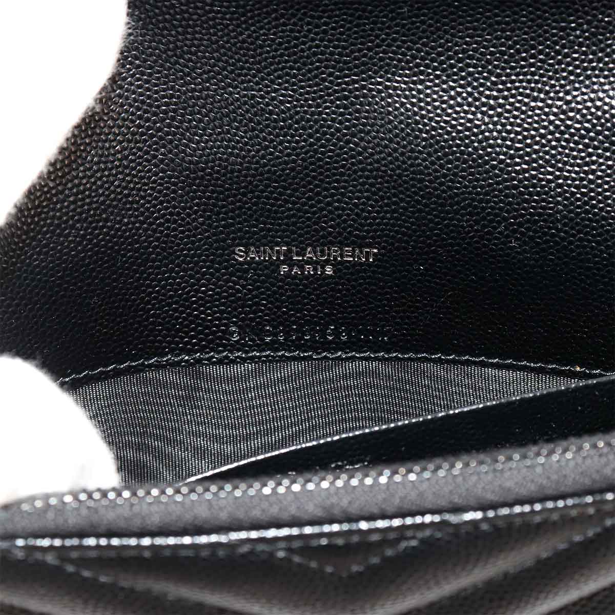 Cassandre Envelope Chain Wallet Leather Black 393953