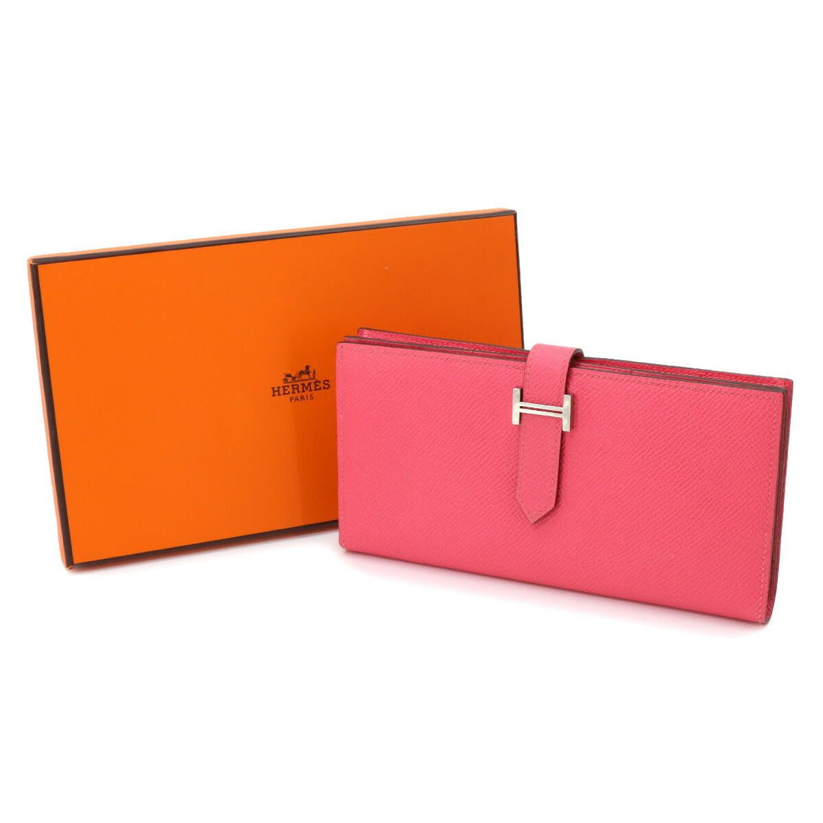 Bearn Souffle Long Wallet Veau Epsom Rose Azalee Purse