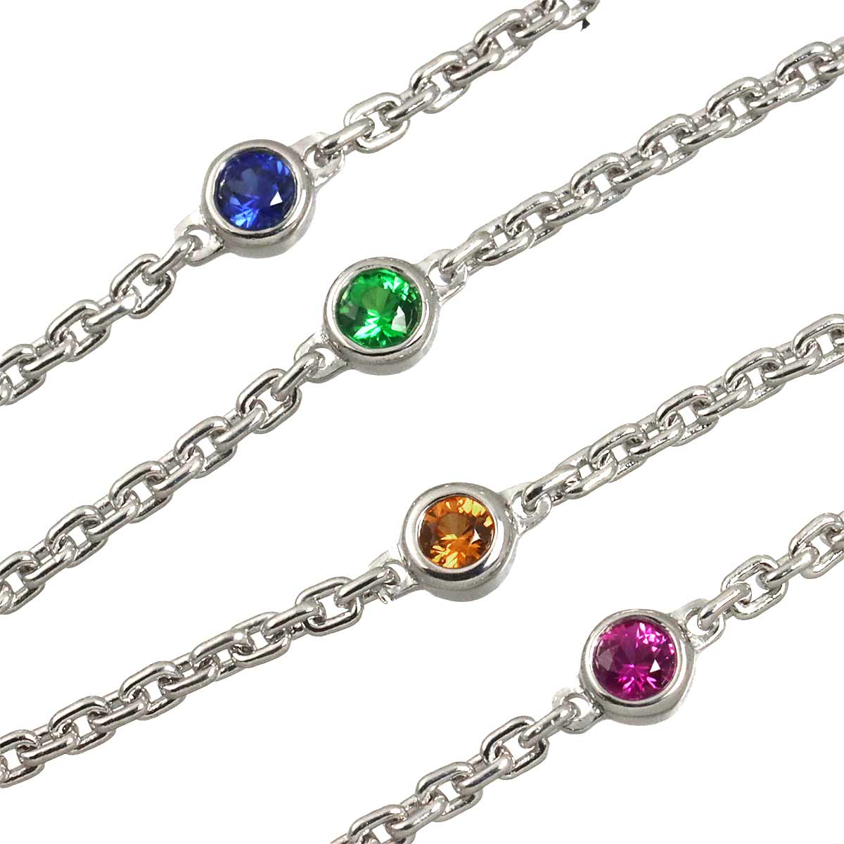 Pendentif Diamond Multi stone Necklace 18K WG 750