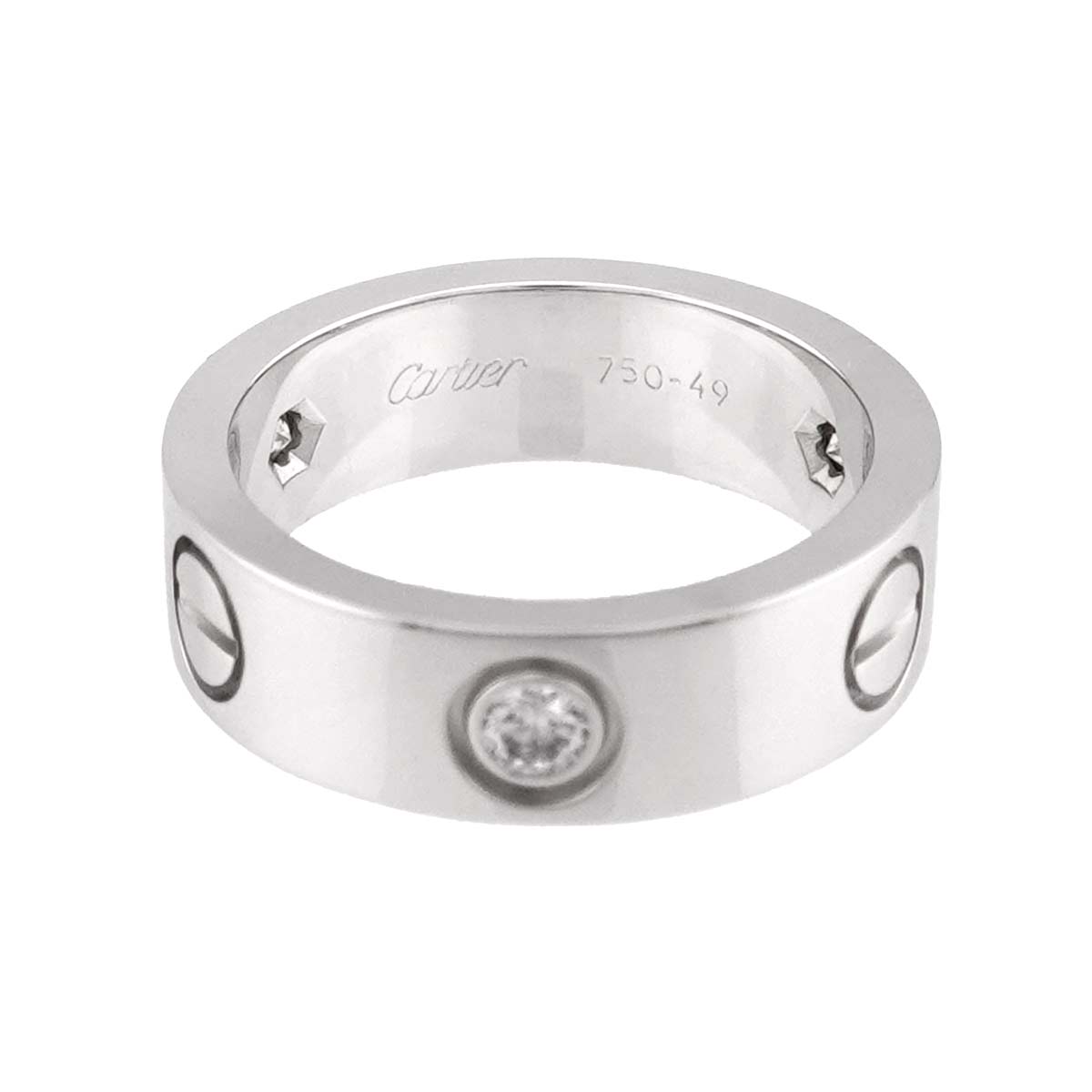 Love Classic Ring Diamond 3P 18K WG 750 size49 4.5-4.75(US)