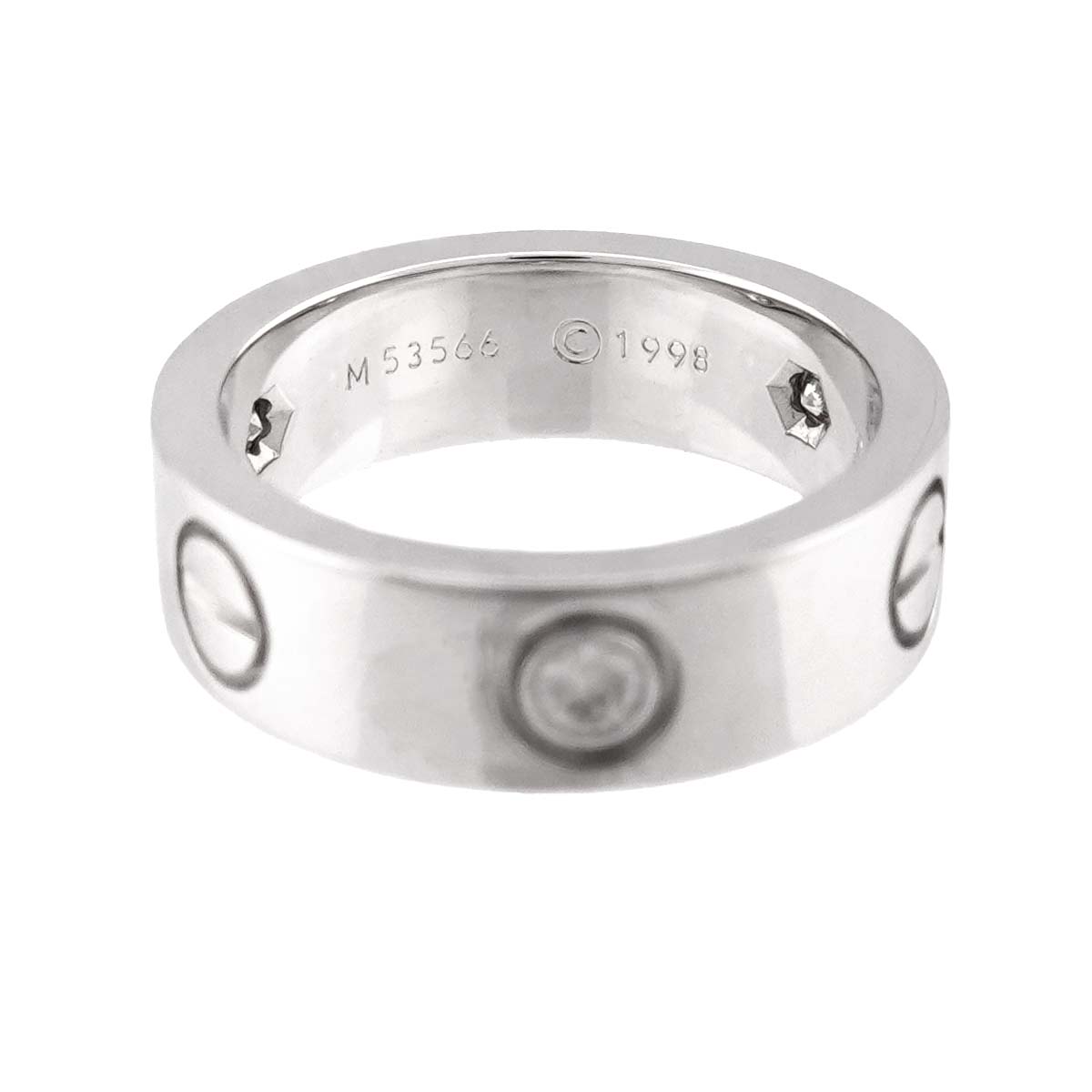 Love Classic Ring Diamond 3P 18K WG 750 size49 4.5-4.75(US)