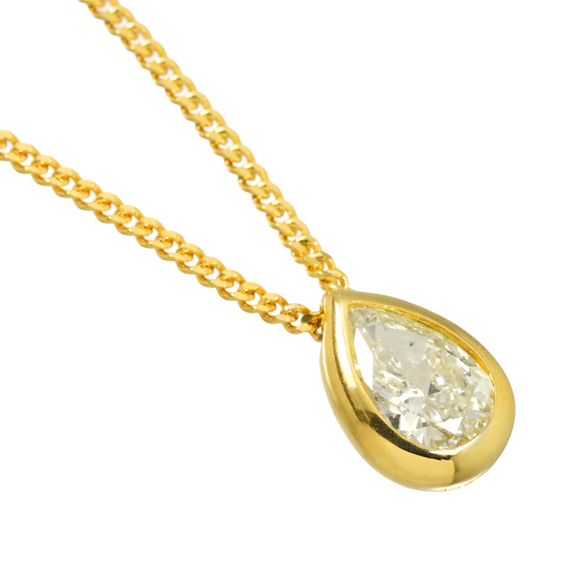 Diamond 0.84ct Necklace 18K YG Yellow Gold 750