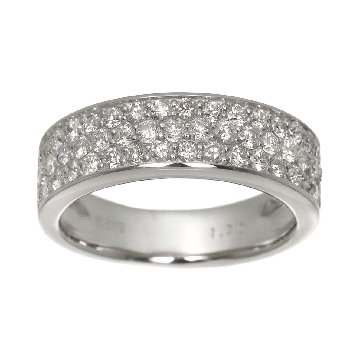 Diamond 1.00ct Ring 18K K18 WG White Gold size6(US)