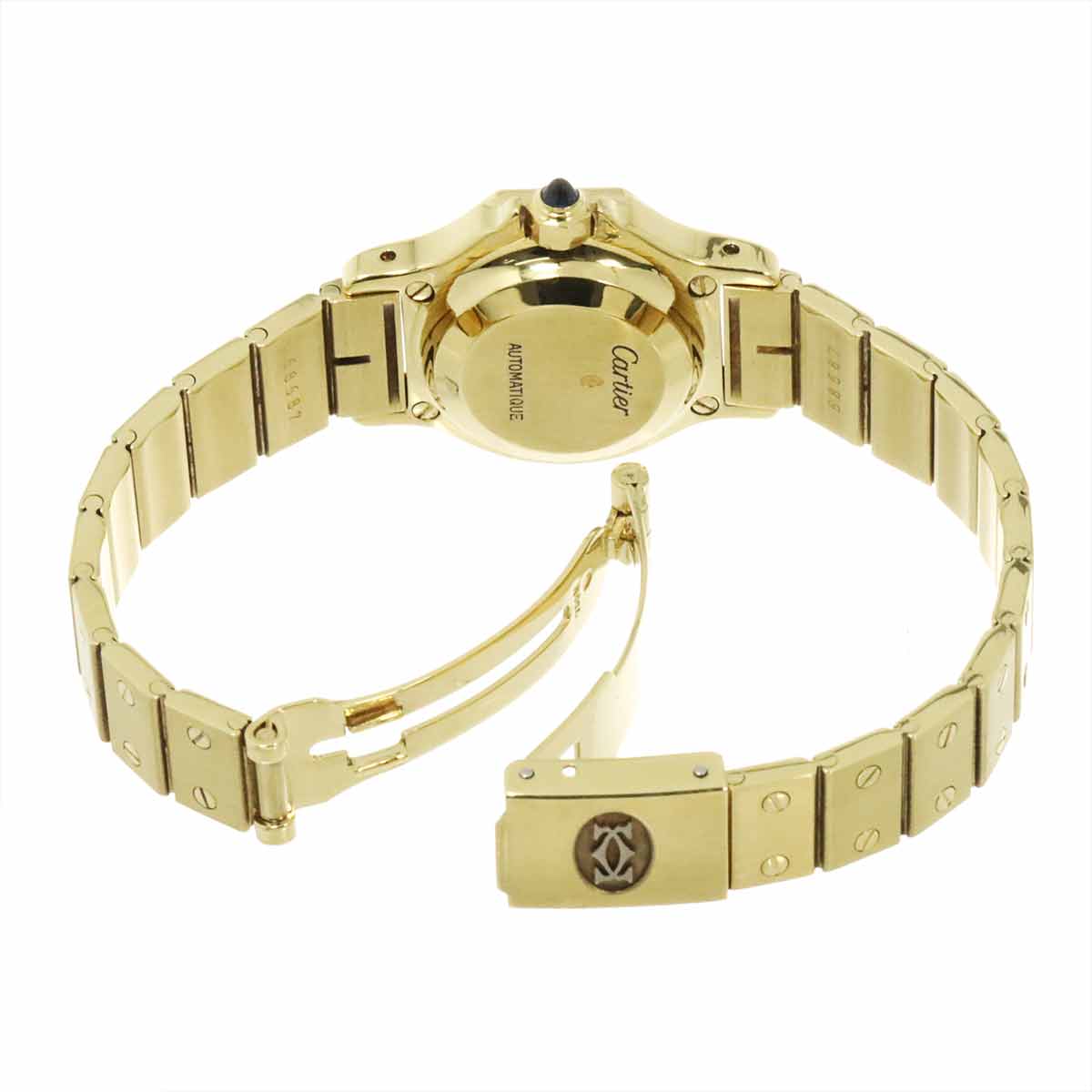 Santos Octagon SM 750 YG Automatic White Dial Ladies Watch