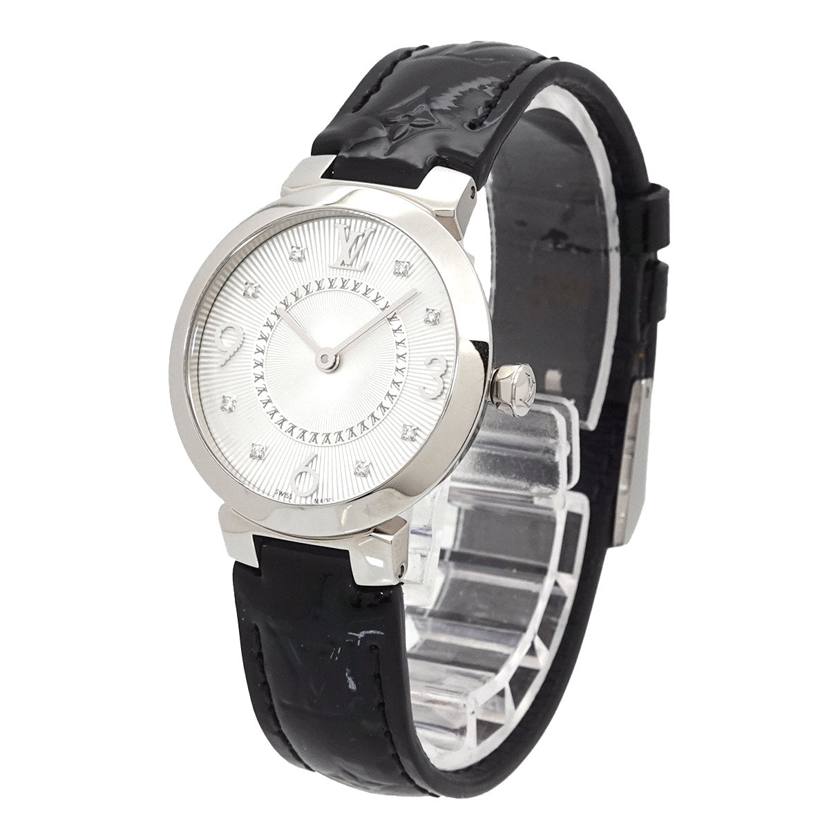 Tambour Slim Q12MG Silver Dial 8P Diamond Ladies Watch