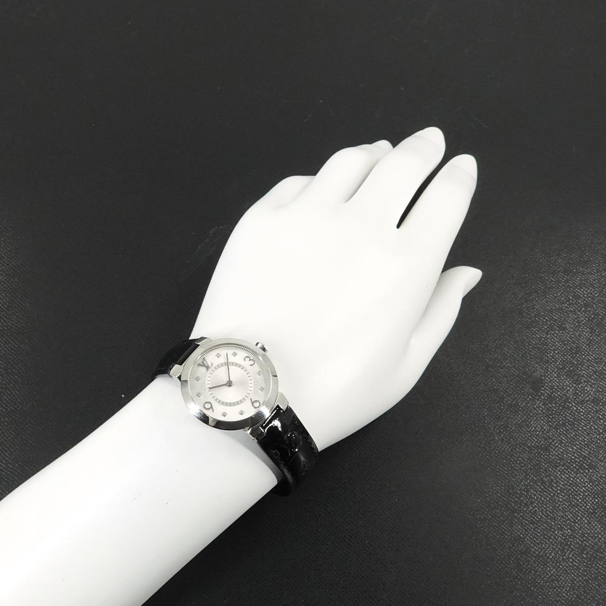 Tambour Slim Q12MG Silver Dial 8P Diamond Ladies Watch
