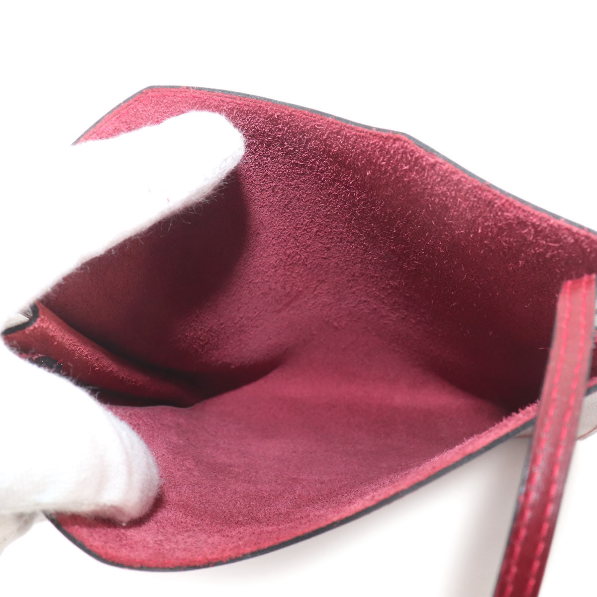 Onimaitou Shoulder Bag Box Calf Rouge H Purse Pochette