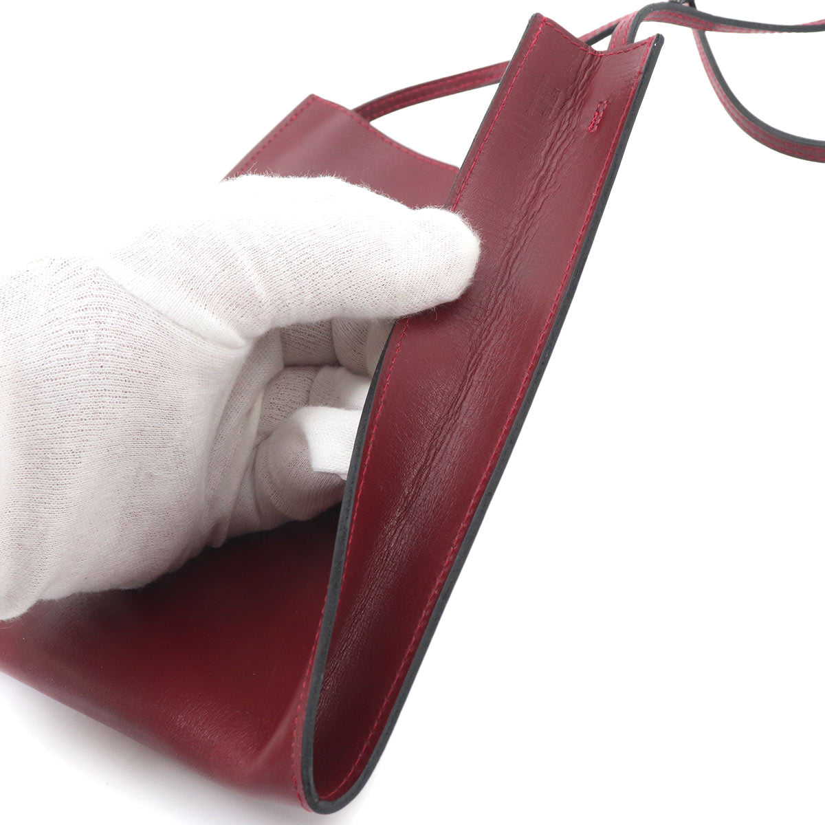Onimaitou Shoulder Bag Box Calf Rouge H Purse Pochette