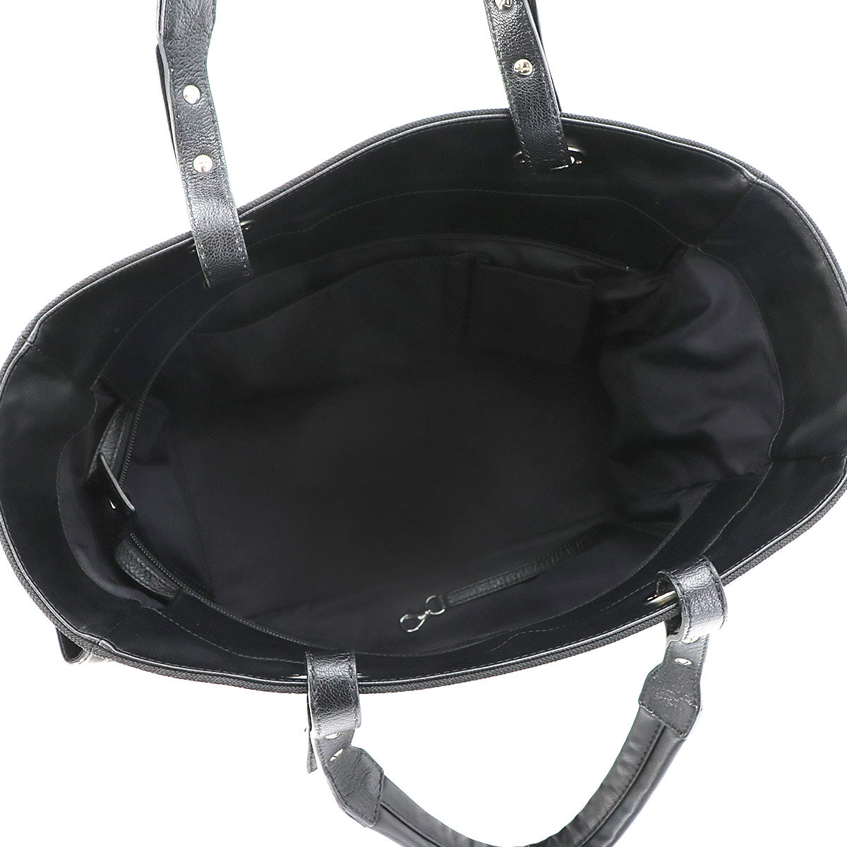 Paris Biarritz GM Tote Bag PVC Nylon Leather Black A34210 Purse