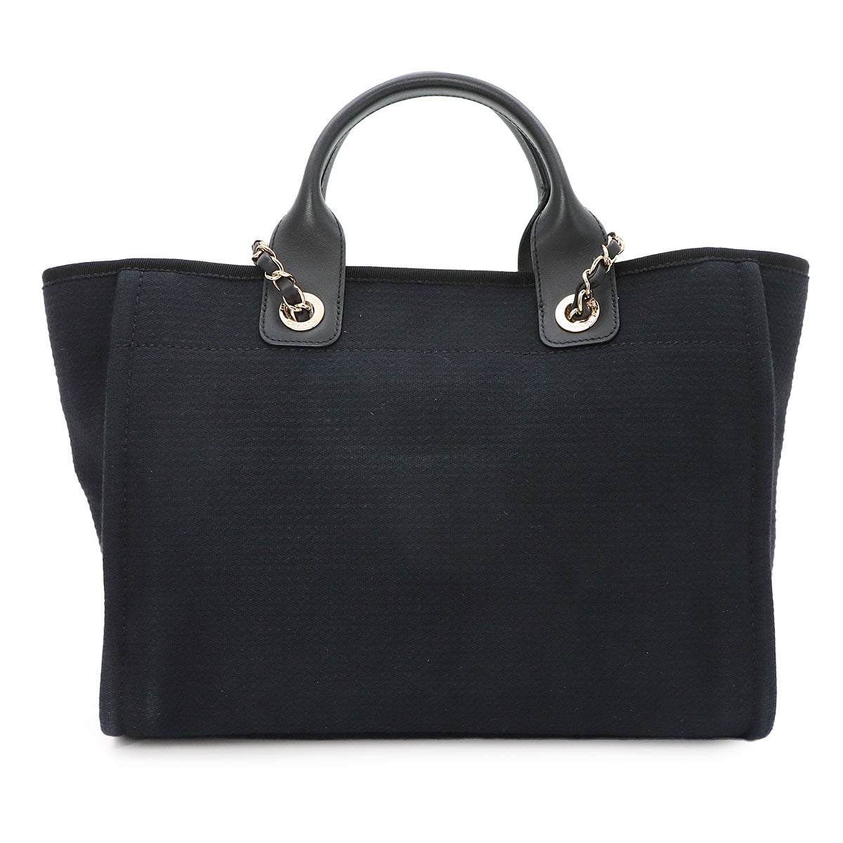 Deauville Small Shopping Tote Chain Shoulder Bag Black AS3257