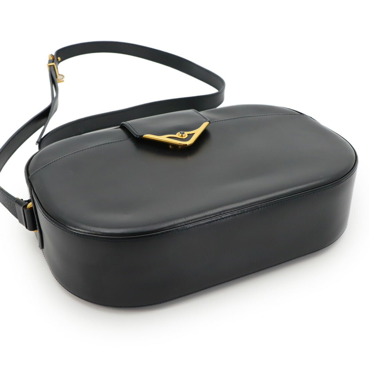 Sapphire Line S DE CARTIER Shoulder Bag Leather Navy Vintage