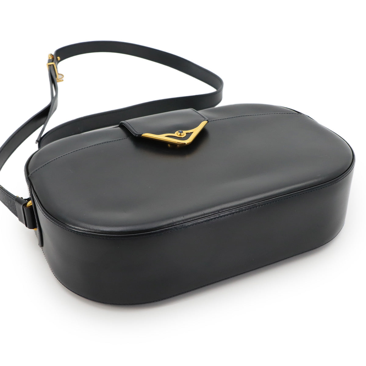 Sapphire Line S DE CARTIER Shoulder Bag Leather Navy Vintage