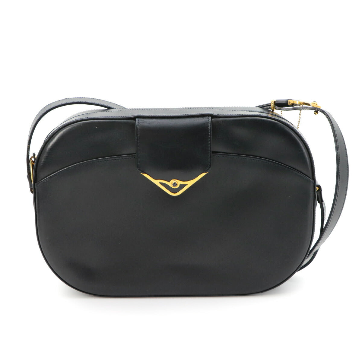 Sapphire Line S DE CARTIER Shoulder Bag Leather Navy Vintage