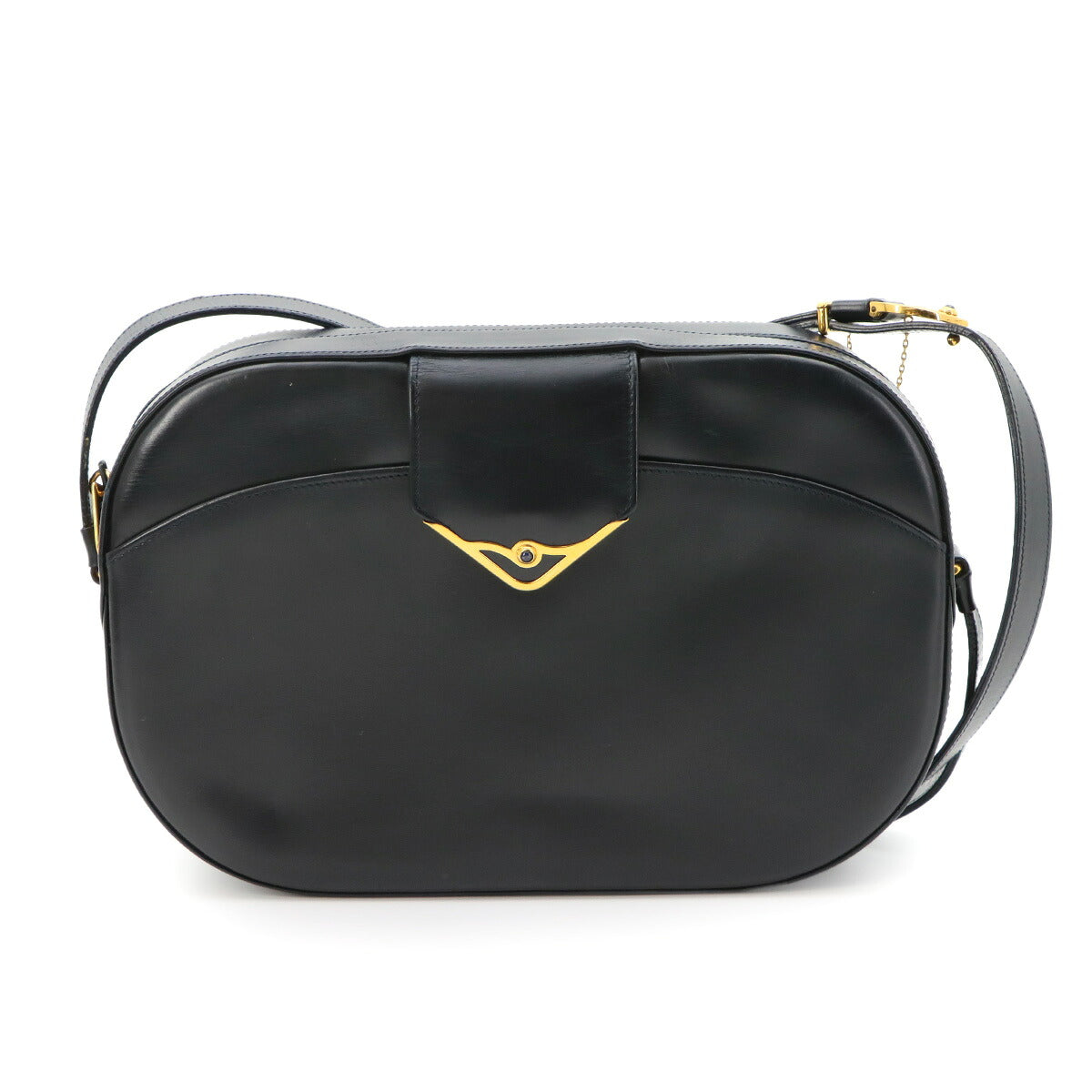 Sapphire Line S DE CARTIER Shoulder Bag Leather Navy Vintage