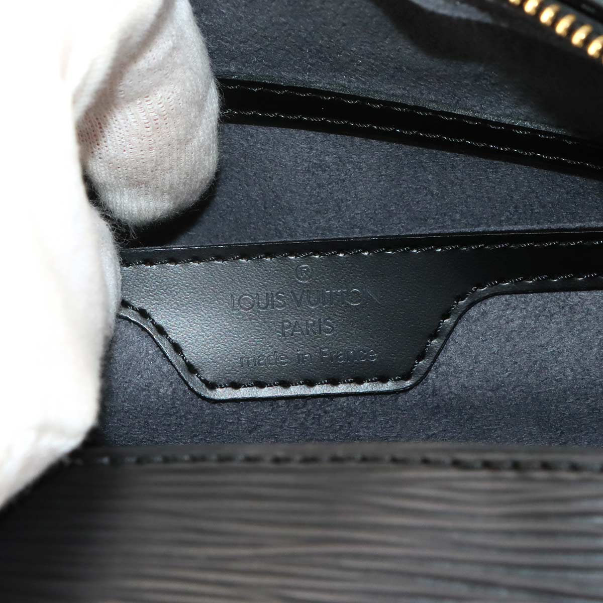 Epi Soufflot Hand Bag Leather Noir M52222 Purse
