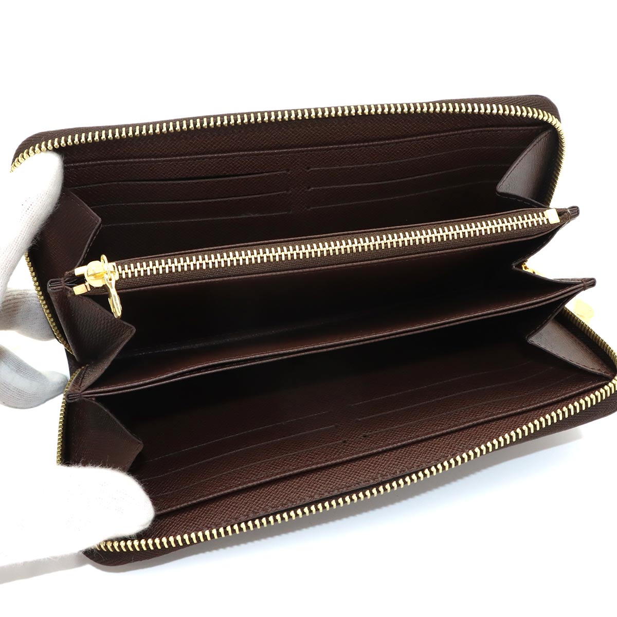 Damier Zippy Wallet Ebene Brown N41661