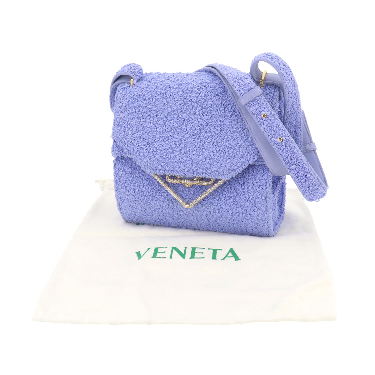 The Clip Shoulder Bag Boucle fabric Perwinkle