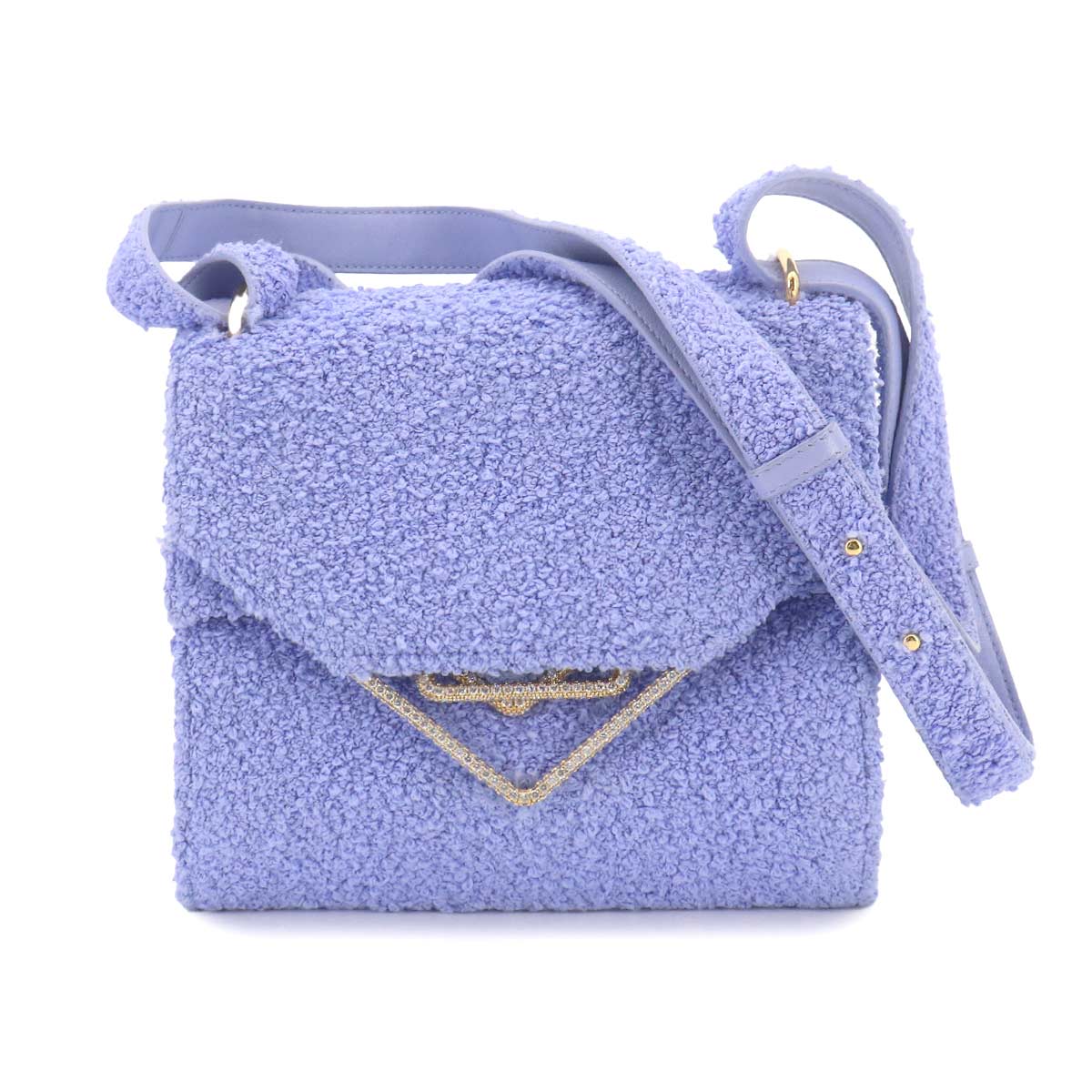 The Clip Shoulder Bag Boucle fabric Perwinkle