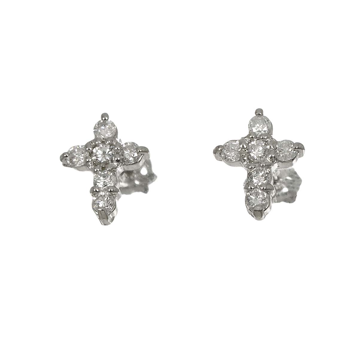 Diamond 0.15ct/0.15ct Earrings Pierced Pt Platinum