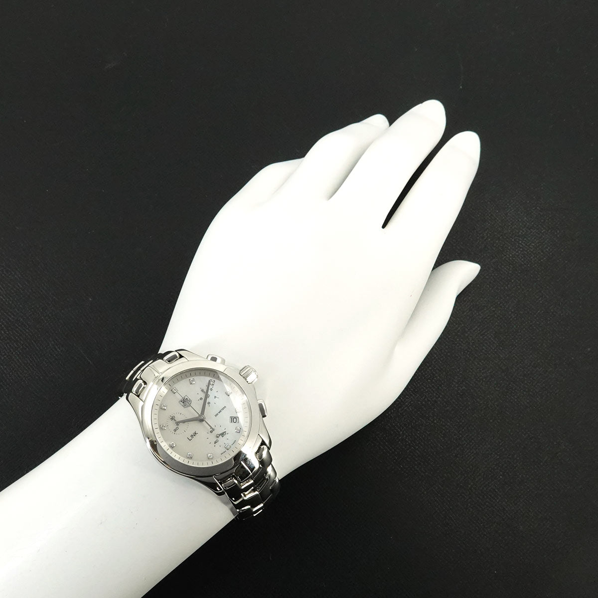 Link Chronograph CJF1312 Date 12P Diamond White Shell Dial