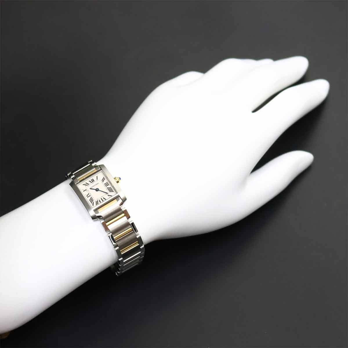 Tank Francaise SM W51007Q4 750 YG Quartz Cream Dial Ladies