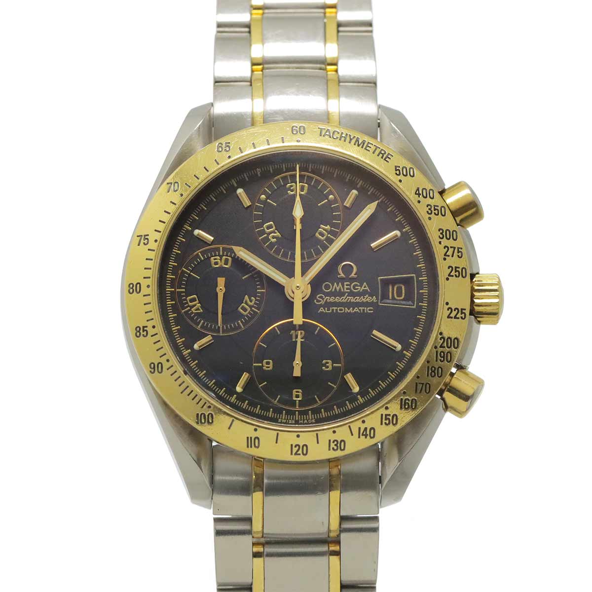 Speedmaster Date 3313 50 750 Yellow Gold Automatic Black Dial