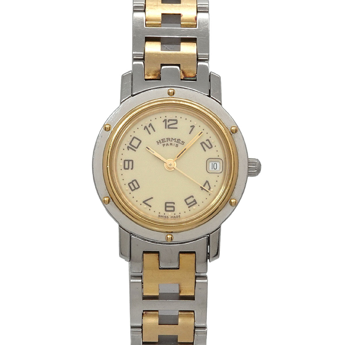 Clipper Two Tone CL4 220 Quartz Date cream Dial Ladies Watch