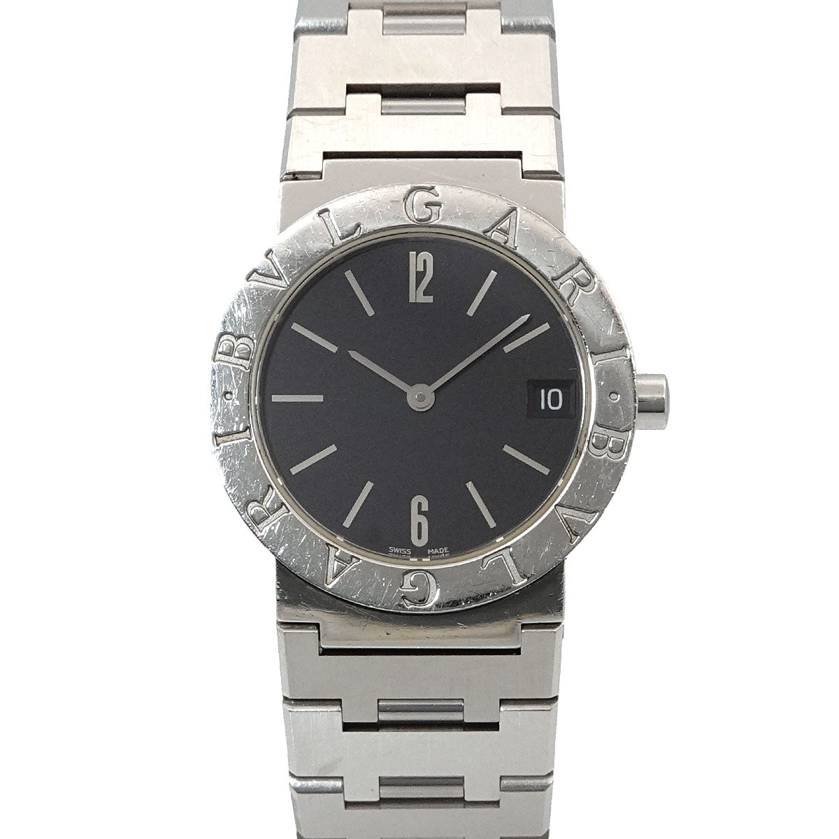 BVLGARIBVLGARI BB30SS Quartz Date Black Dial Boys Watch