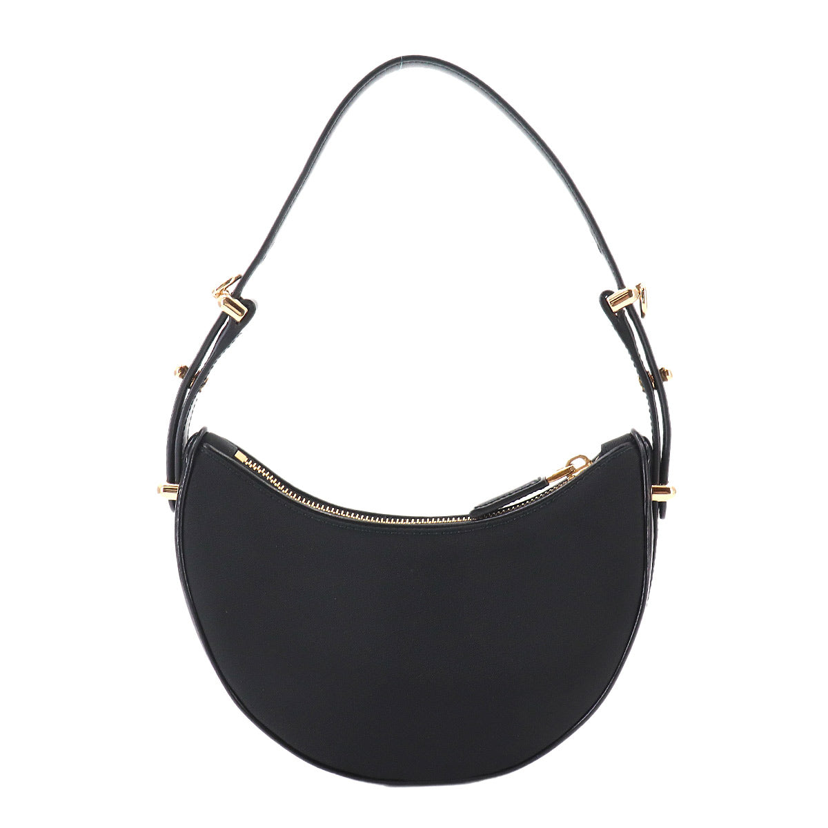 Arque Small 2way Hand dag Shoulder Bag Nylon Leather Black 1BC194