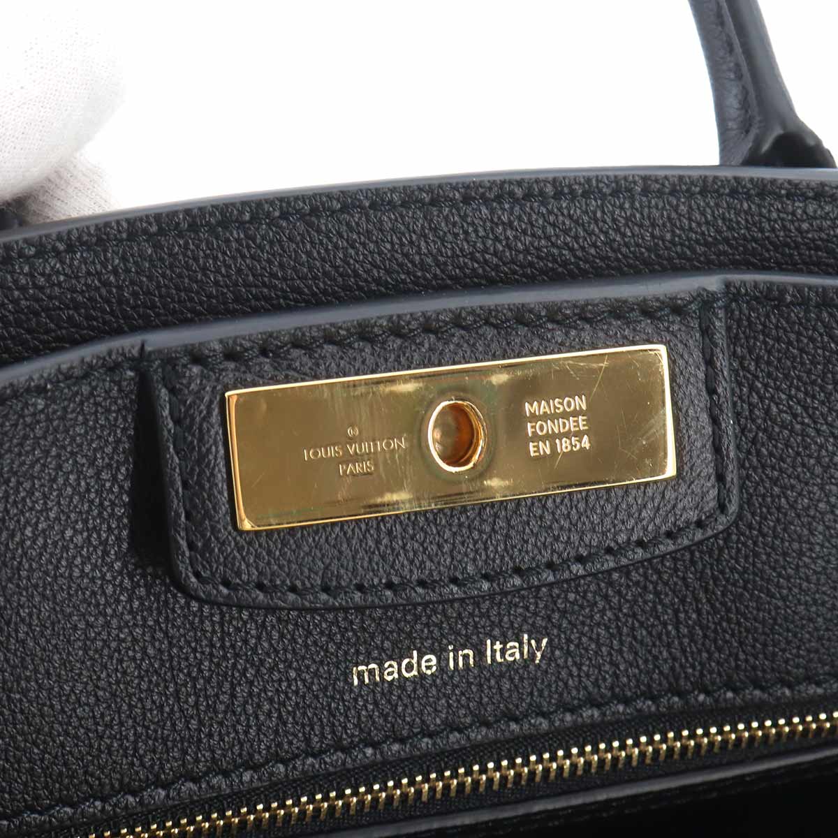 Steamer PM Hand Shoulder Bag Leather Black M21273