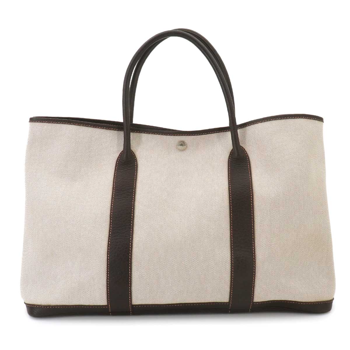 Garden Party 43 GM Tote Bag Toile H Negonda Natural Marron