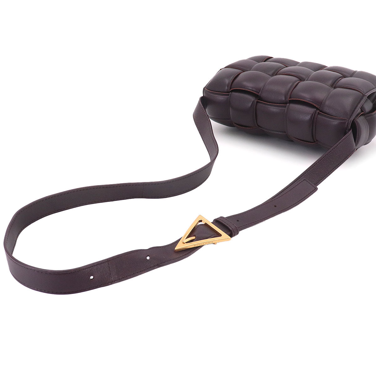 Intrecciato Padded Cassette Shoulder Bag Purple 591970