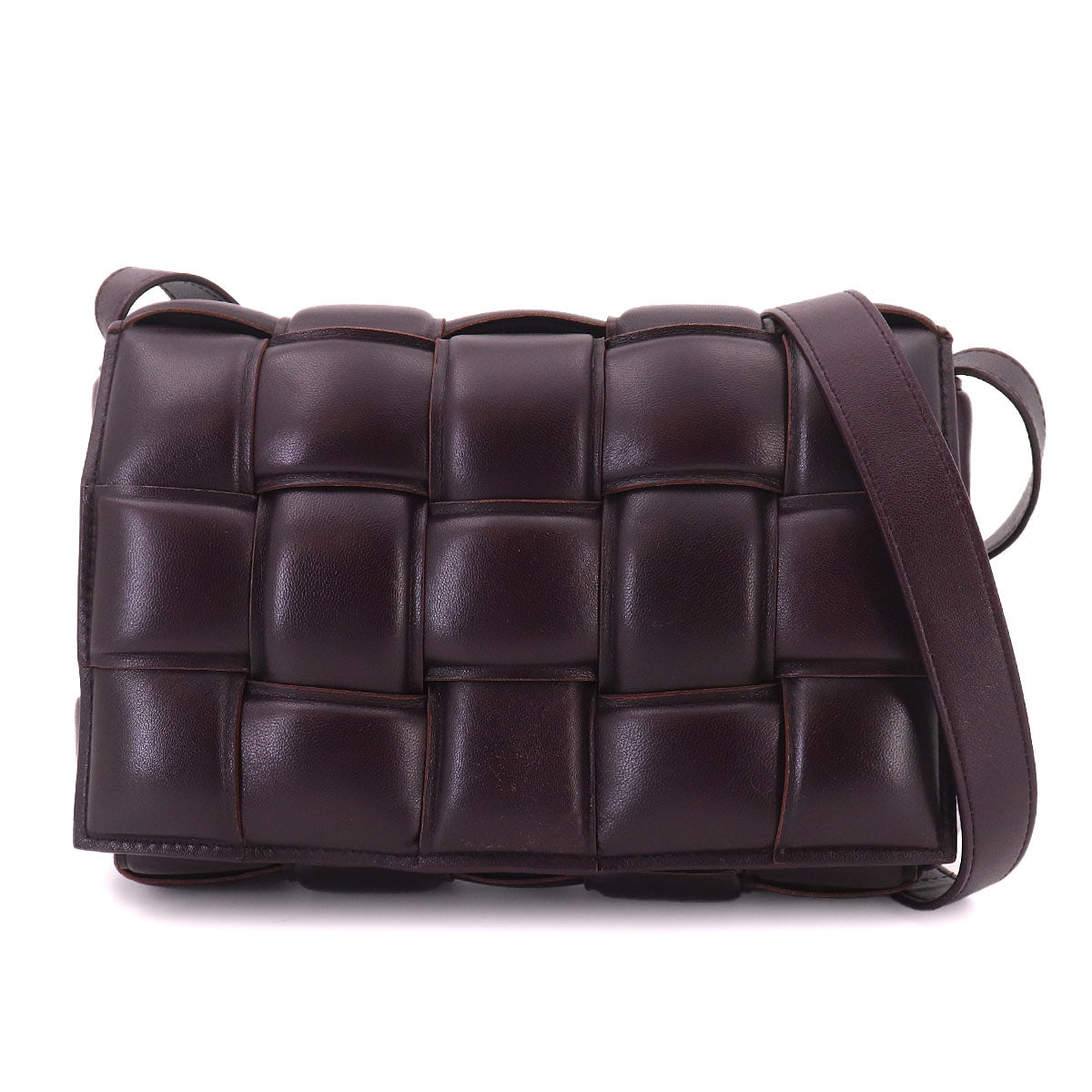 Intrecciato Padded Cassette Shoulder Bag Purple 591970