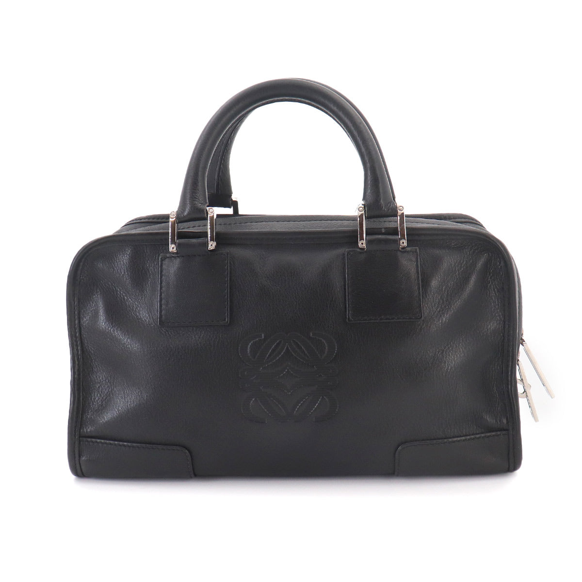 Amazona 28 Hand Bag Leather Black Anagram Purse