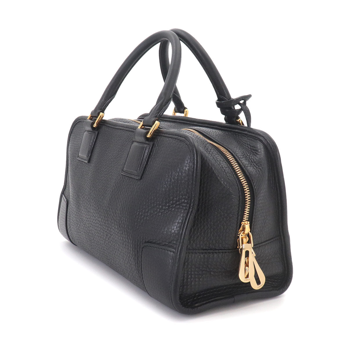 Amazona 28 Hand Bag Leather Black Anagram Purse