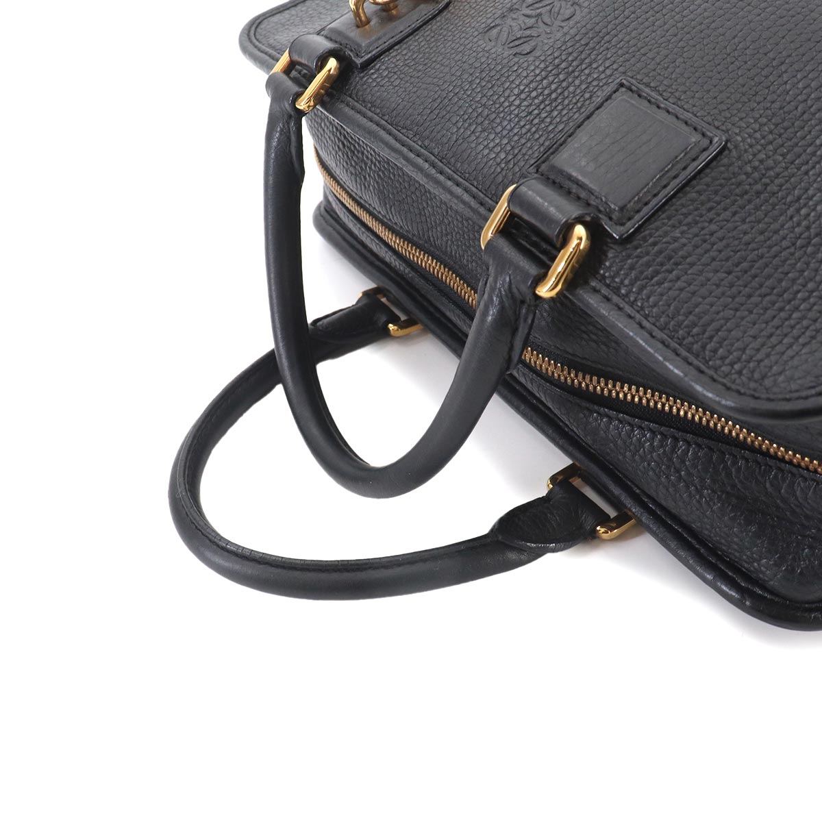 Amazona 28 Hand Bag Leather Black Anagram Purse