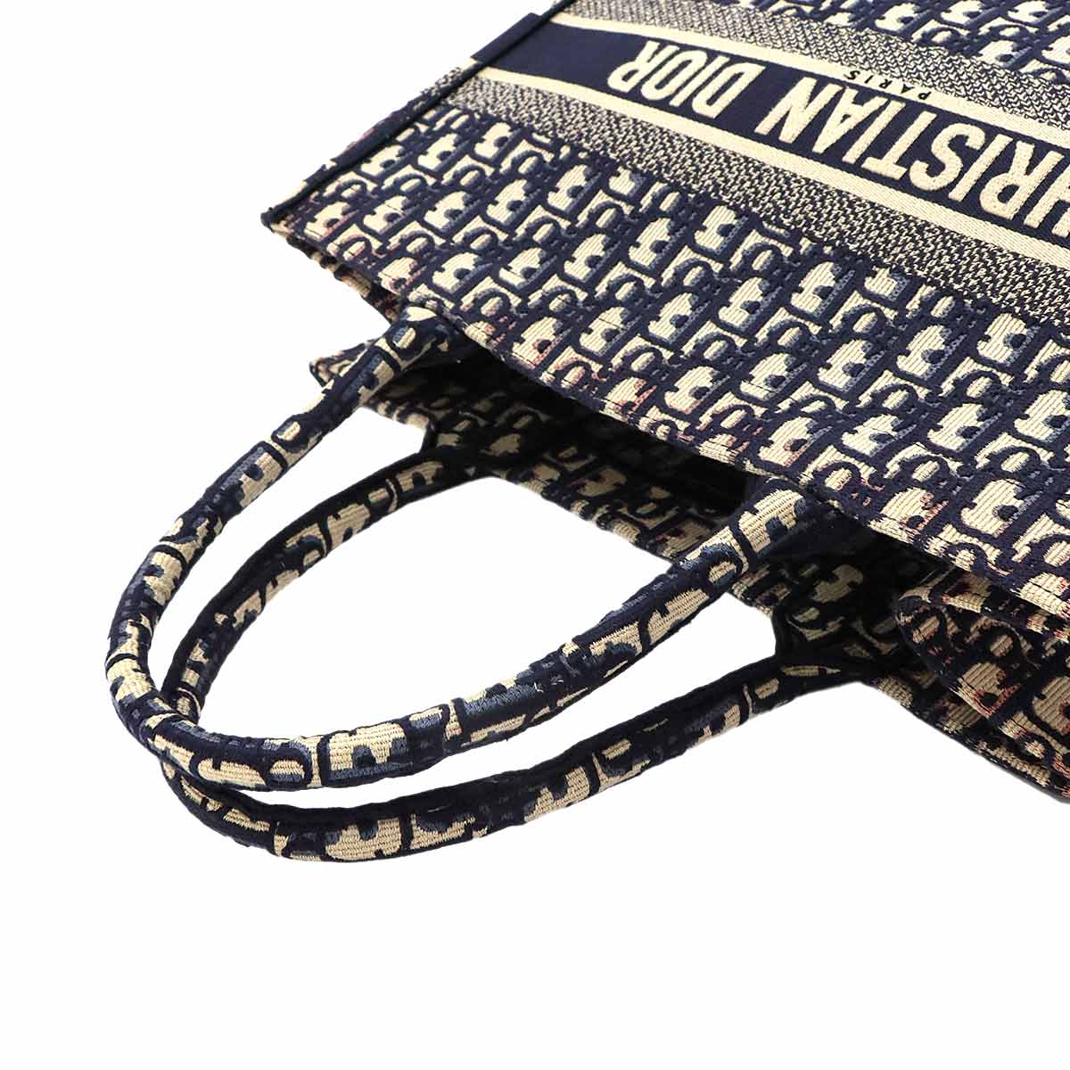 Oblique Book Tote Medium Bag Canvas Navy M1296ZRIW