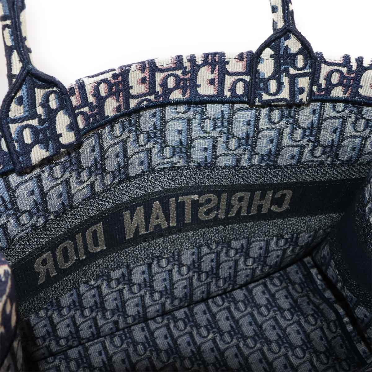 Oblique Book Tote Medium Bag Canvas Navy M1296ZRIW