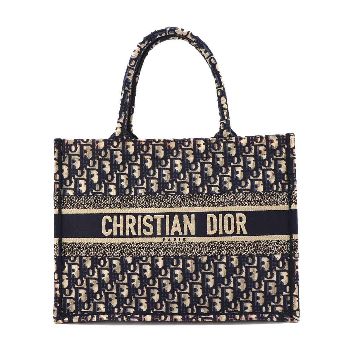Oblique Book Tote Medium Bag Canvas Navy M1296ZRIW