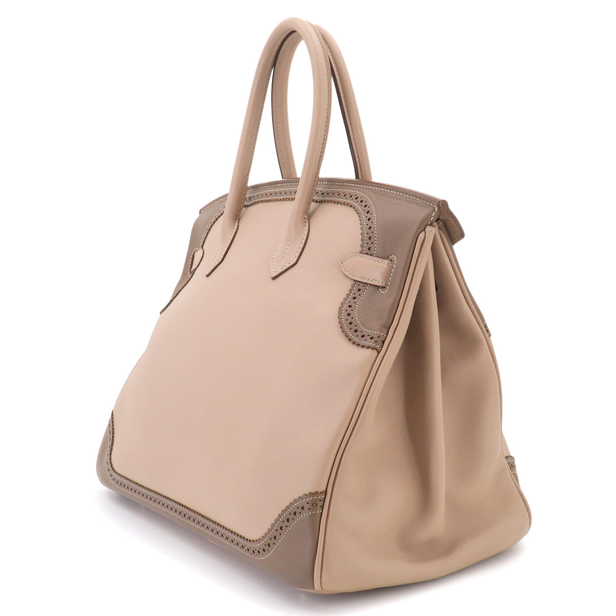 Birkin 35 Ghillies Swift Argile Etoupe Hand Bag Purse