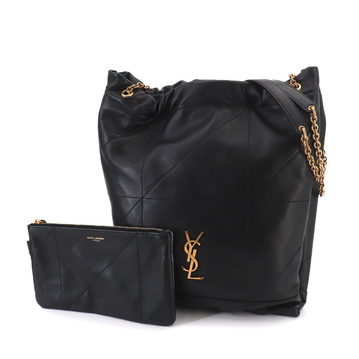 Jamie Pochon Shoulder Bag Leather Black 781666