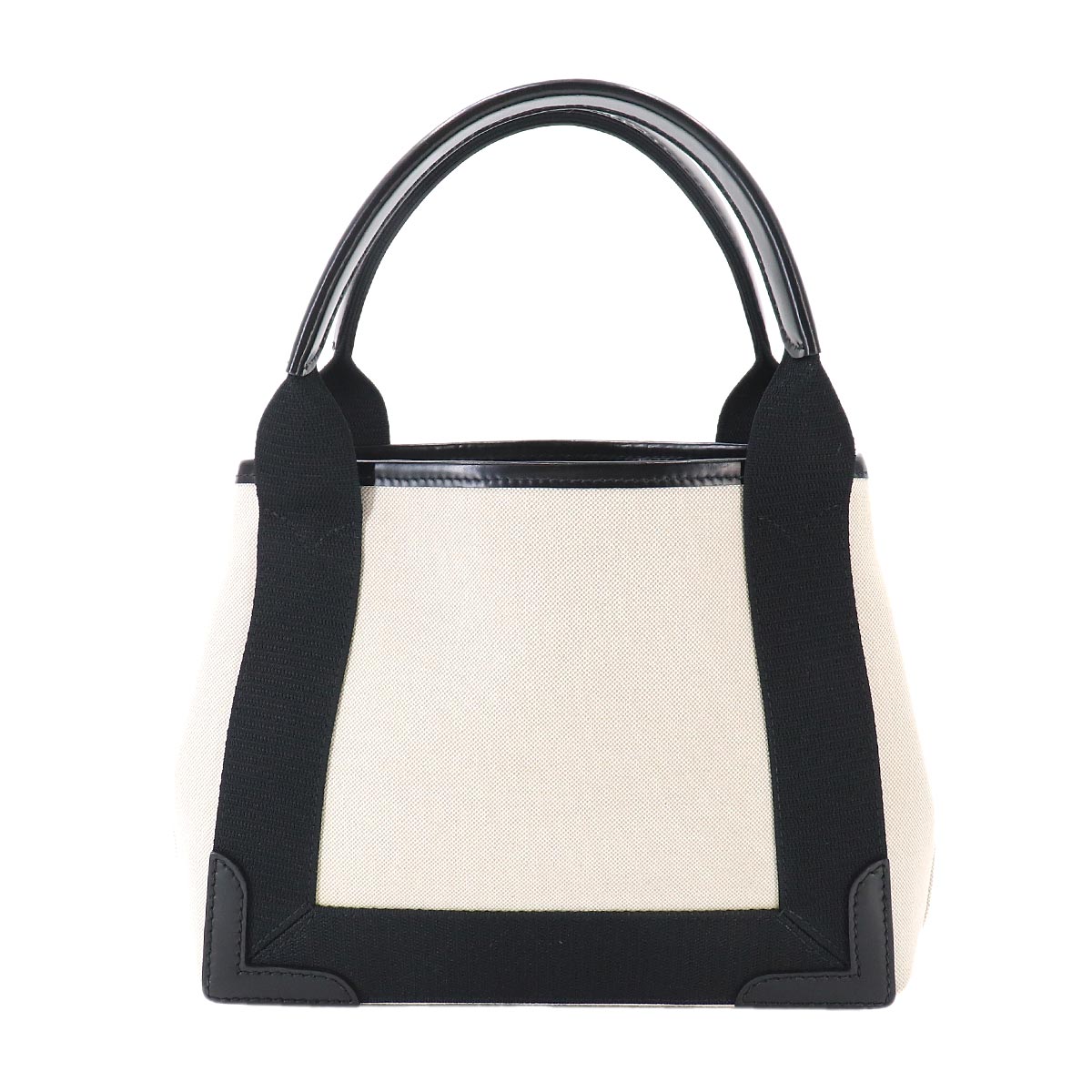 Navy Cabas XS 2way Tote Shoulder Bag Canvas Leather