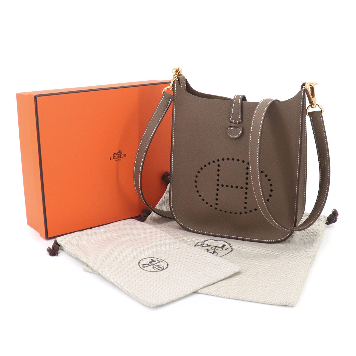 Evelyne Sellier 16 TPM Shoulder Bag Epsom Etoupe
