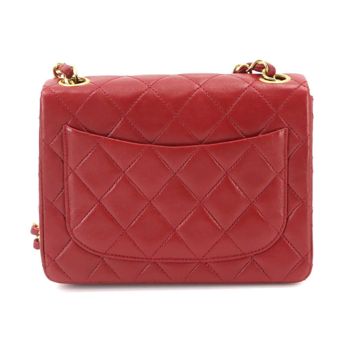 Mini Matelasse Chain Shoulder Bag Leather Red A01115 Purse