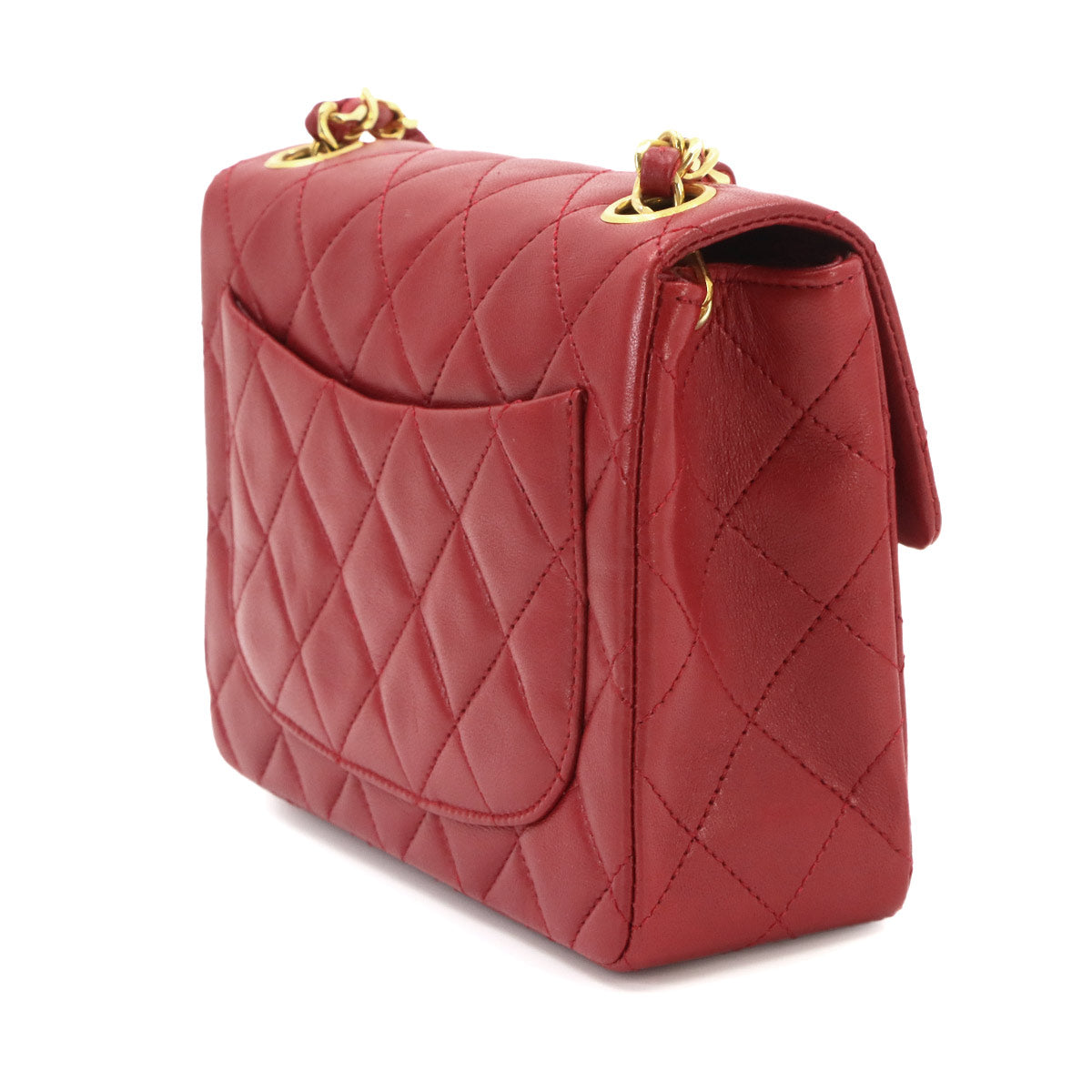 Mini Matelasse Chain Shoulder Bag Leather Red A01115 Purse