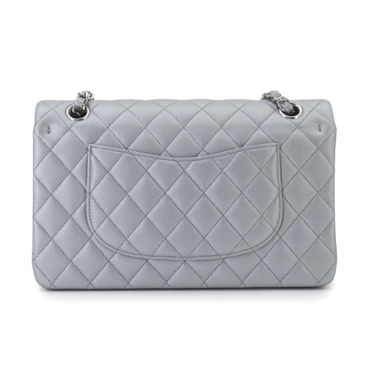 Matelasse 25 Chain Shoulder Bag Leather Gray A01112