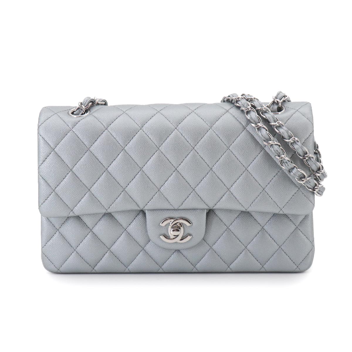 Matelasse 25 Chain Shoulder Bag Leather Gray A01112